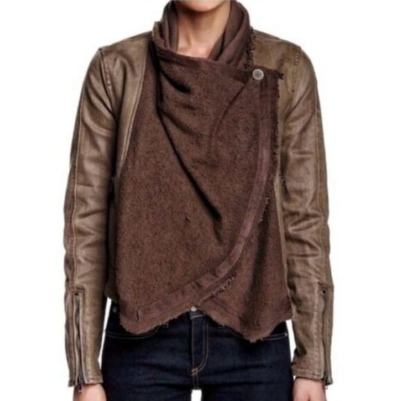 Free People Brown Utility Jacket with Dark Brown Scarf - Picture 2 of 16